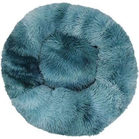 Lit pour Chat, Coussin Fluffy, Doux Lavable pour Chats Chiens (Tie-Dye Haze Blue, 40 cm), Enlé