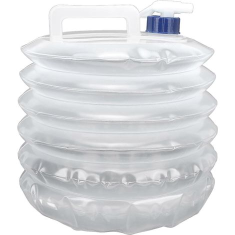Faltbarer Wasserkanister mit Zapfhahn, tragbarer Wasserspeicher, Kanisterträger für Outdoor-Camping