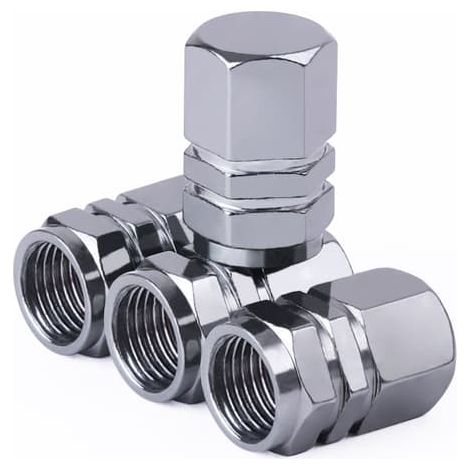 Couvercle de soupape de remplacement hexagonal universel en aluminium gris, 8 pièces (1/3)