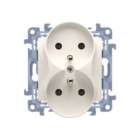 Simon 10 Doppelsteckdose mit/mit Jalousien creme 16A 250V IP20 CGZ2MZ.01/41