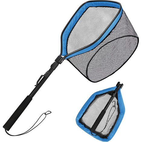 Épuisette de pêche flottante - Pliable - Pour attraper et desserrer facilement le poisson - Pour enfants et adultes - Bleu - 80 cm (1/5)