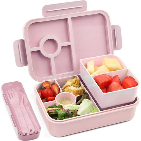 Brotdose Kinder 5 Fächer 1300ML Lunchbox Auslaufsicher Bento Box Besteckset (1/5)