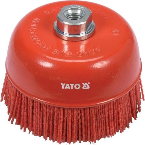 Brosse disque 125 mm m14 nylon rouge YT-47787 YATO (1/4)