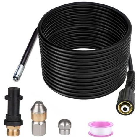 15m Déboucheur Canalisation Compatible avec Karcher Nettoyeur Haute Pression Déboucheur Canalisation Professionnel Compatible K2 K3 K4 K5 K7 180Bar 60C° (1/5)