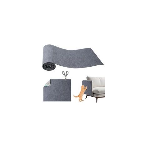 Protection Canape Chat Anti Griffe, 200 x 40 cm Protection Canape Chat, Auto-Adhésif Griffoir pour Chats Griffoir pour Facile à Couper,Meubles,Murs,Sisal et Moquette (Gris)