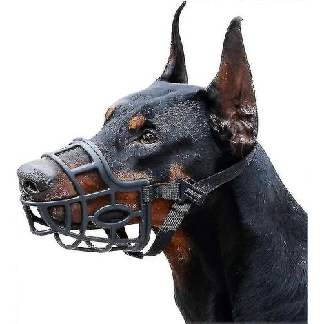 Muselière en caoutchouc respirante et sécurisée pour les morsures de grands chiens et la plupart des chiens.