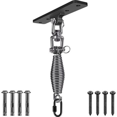 Suspension Le Hamac Suspendre la Balançoire Ensemble de Support Pivotant 4.5mm Ressort Mousqueton pour Aire de Jeux Intérieur Extérieur Chaise Yoga Corde Sacs de Frappe, Jusqu'à 600lbs (1/5)