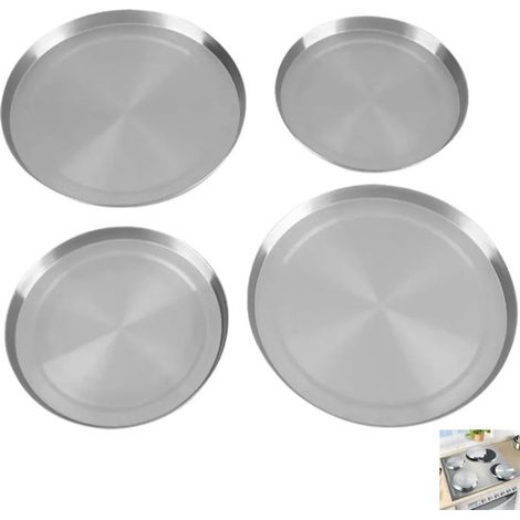 Set di 4 copripiano cottura rotondi - Adatti a piani cottura standard - Include 2 da 21 cm e 2 da 17 cm - Argento