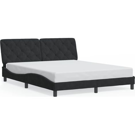 Lit double,Lit adulte,Cadre de lit sans matelas noir 160x200 cm velours CFW4299218 (1/5)