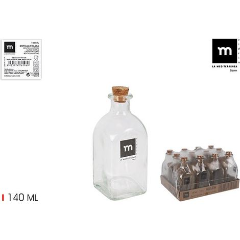 (12 u.) BOTELLA VIDRIO CON CORCHO