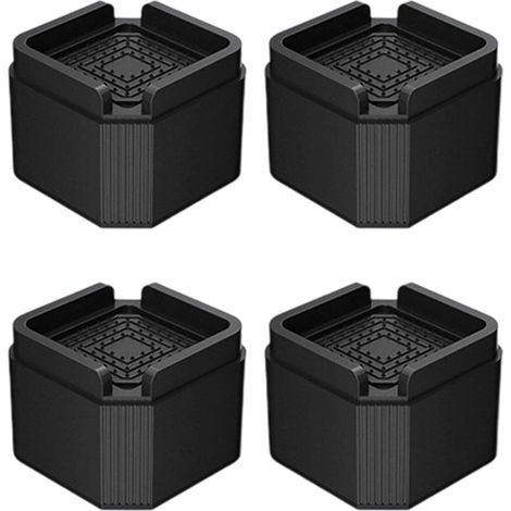 Set di 8 rialzi per mobili quadrati regolabili, robusti per piedi di tavolo, per letti, divani, scrivanie, cassettiere e poltrone, 5 cm (1/5)