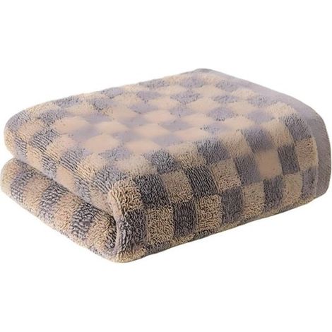 Asciugamano 34 x 75 cm,Asciugamano in cotone,Asciugamano viso per adulti,Motivo a scacchiera,Altamente assorbente (1/5)