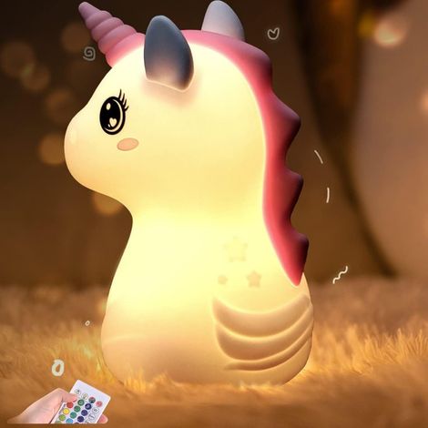 Filiyano – lampe de chevet LED – Veilleuse pour enfants, 16 couleurs, lampe de chevet LED, lampe d'allaitement en silicone, tactile à intensité (1/5)