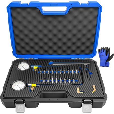 Testeur de pression de frein, manomètre de frein universel, 0-3500 psi, kit de jauge de pression d'huile hydraulique, outil de diagnostic de système de freinage pour voiture à essence (1/5)