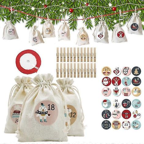 Weihnachts-Adventskalender-Tüten, Geschenktüten, Weihnachtsdekorationen für die Hauswand (1/5)