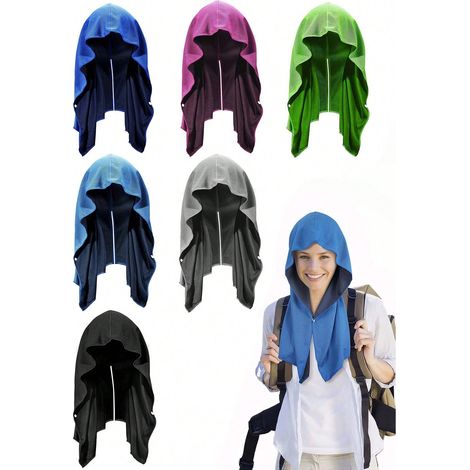 1PC Serviette rafraîchissante en microfibre, essentielle à la plage pour le sport, protection solaire, séchage rapide, absorbante, enveloppe pour cou et visage, douce et portable, rose (1/5)