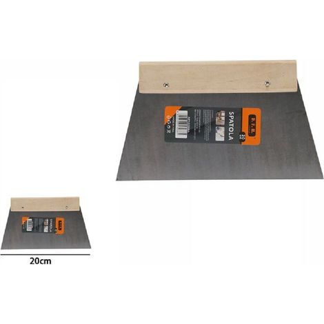 TrAdE Shop Traesio - Spatola Trapezoidale Per Stucco In Acciaio Manico In Legno 20cm Pittore 53268a -