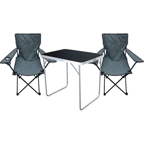 3-tlg Campingsessel Grau + Campingtisch-MMC330870B+2xMPO2481 (1/5)