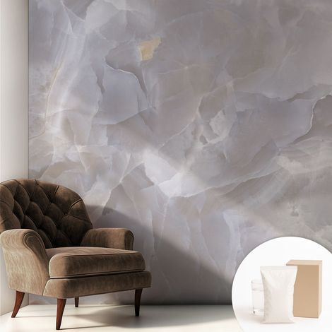Papier peint avec colle pour décoration moderne de salon chambre à coucher cuisine et bureau Facile Vagues marbrées 250x250 cm (1/5)
