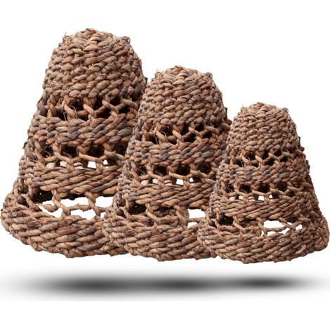 Abat-jour en feuille de bananier naturel - Lot de 3- Vendu par 1