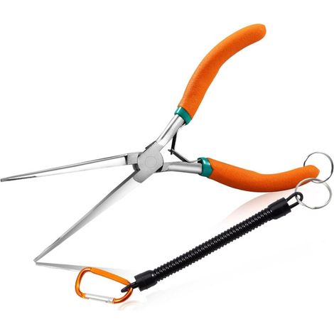 Pince à bec long de 17,8 cm avec dents à bec extra long - Pince à boucler de précision pour les espaces difficiles à atteindre et étroits - Outils de fabrication de bijoux avec poignée (1/5)