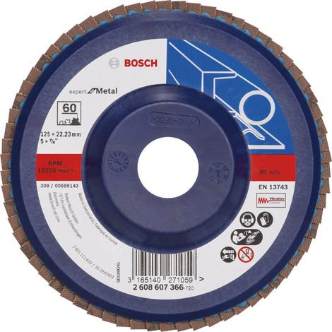 Disque à lamelles Expert for Metal 125 Bosch 22,23 60 plateau droit en plastique - 2608607366 (1/3)