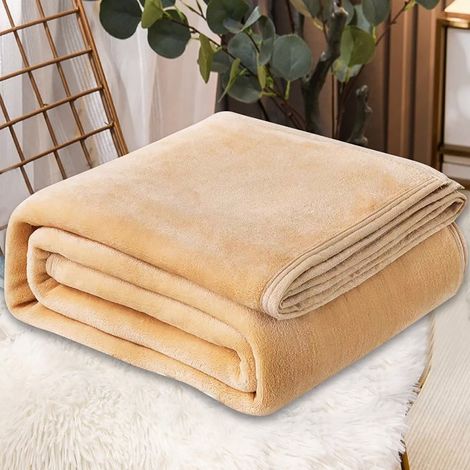 Couverture - Jeté - Plaid Microfibre Flanelle - 120 x 200 cm - Pour Canapé Lit Extérieur Pique-Nique Plage (1/2)
