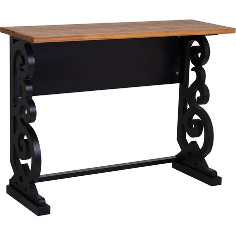 Recibidor de madera lacado negro envejecido 106x36x79h cm (1/5)