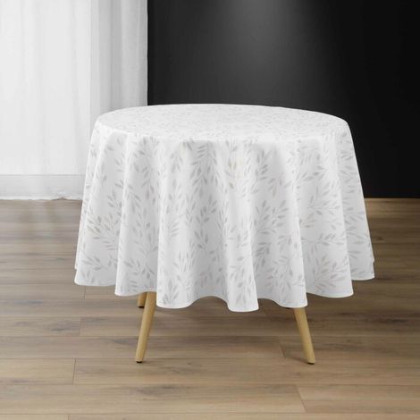 Nappe ronde (0) 180 cm polyester imprime metallise lonigold Sans (1/3)