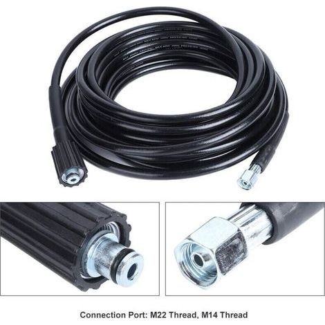 pair Tuyau Haute Pression 10m, M22 Filetage - Flexible Nettoyeur Haute Pression Avec Connecteur Quick Connect de Type clic pour nettoyeurs Haute Pression Krcher K2 K3