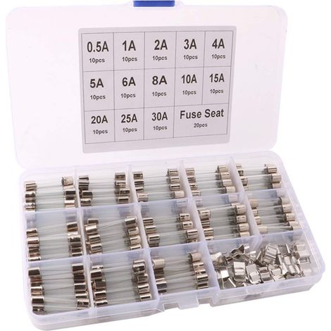 APEX 150Pcs 6X30mm Professionnel Voiture Fast-Souffler Verre Tube - 130Pcs Rapide Coup Verre Tube Fusible + 20Pcs Fusible Siège (1/4)