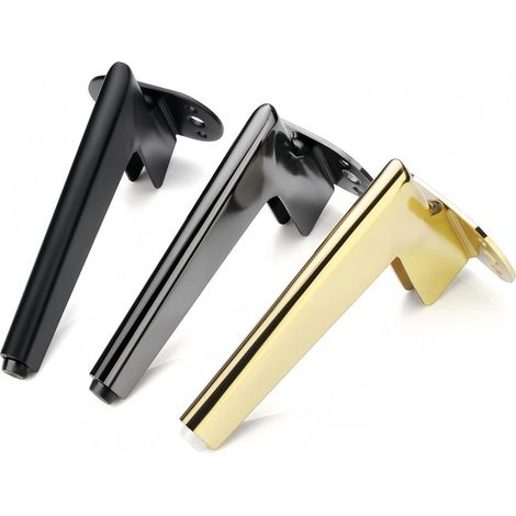 4 Metallmöbelbeine, moderne Ersatz-Sofabeine, Beine für Couchtisch, TV-Ständer, Badezimmerschrank mit Schrauben + Bodenschoner + geräuschloser, rutschfester Sockel (15 cm, Gold) (1/4)