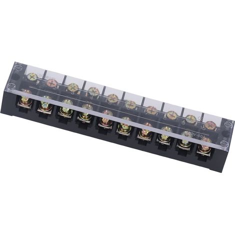 Bornier à vis double rangée haute intensité avec couvercle pour système de distribution d'énergie 60 A 600 V 10 positions (6010)