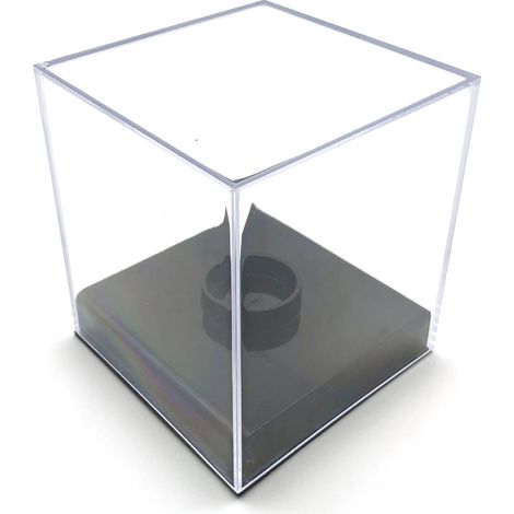 1 Vitrine, support rond transparent, base stable, protection UV, pour balle de baseball autographiée (1/5)