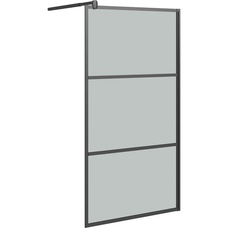Maison Exclusive - Parete Doccia Walk in 100x195 cm in Vetro Scuro ESG Nero