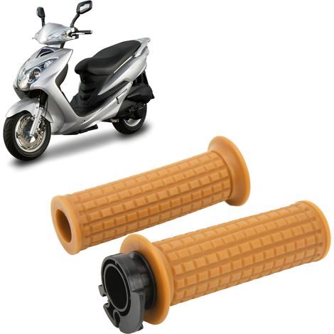 Une paire de guidons de moto de 22 mm (référence : S011) de couleur jaune. (1/5)