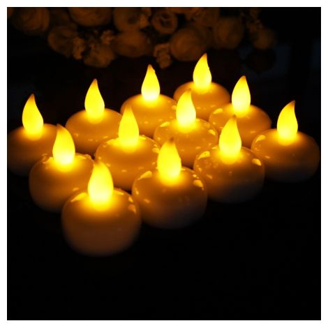 CANDELE GALLEGGIANTI LED BIANCO CALDO A BATTERIA ACQUA SENSORE 12 PZ. SENZA FIAMMA MATRIMONIO COMPLEANNO SAN VALENTINO