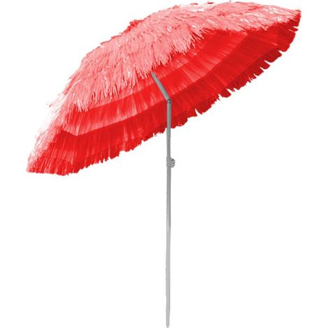 Outdoor Patio Hawaiian Parasol Beach Sun Shade Protection Umbrella Tilting Red (1/5)