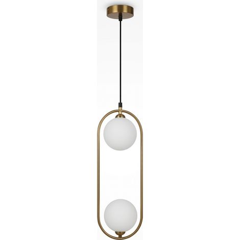 Maytoni Ring Plafoniera moderna a sospensione globo a 2 luci in ottone G9 (1/4)