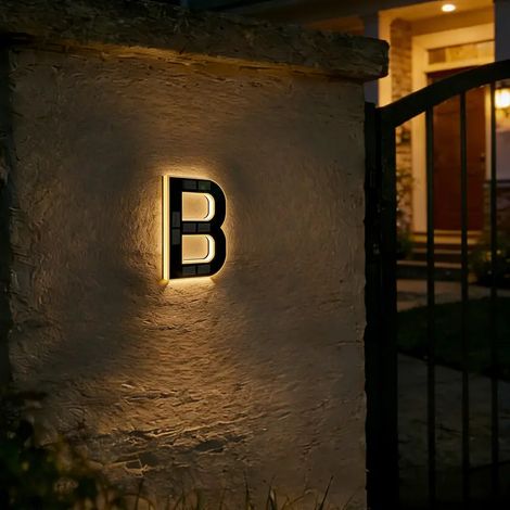 Numéros de maison solaires, panneau d'adresse LED étanche de 9 pouces pour usage extérieur-AquaForge