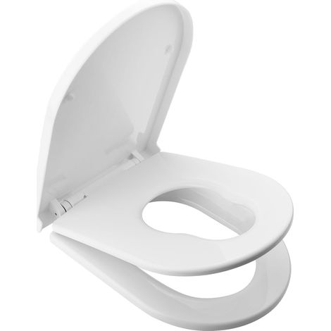 Abattant WC Forme U avec Siège Enfant, Cuvette Toilette avec Frein de Chute, Lunette WC avec Fermeture en Douceur, Lunette de Toilette Universelle (1/5)