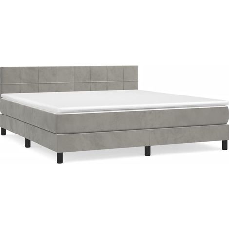 Maison Exclusive - Boxspringbett mit Matratze Hellgrau 160x200 cm