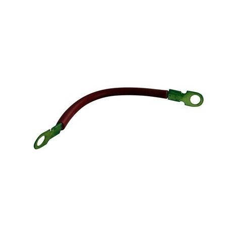 Rotes Batterie-Kabel mit 6 Leitern, mit Polyvinylummantelung, ø Öse: 10 mm, Länge: 203 mm.