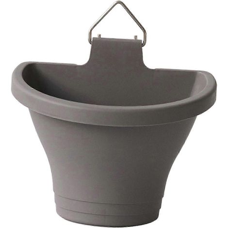 Pot de fleurs mural, vase avec crochet, suspendu avec trou de drainage, jardinière pour la décoration de jardin et de maison-Dark Gray