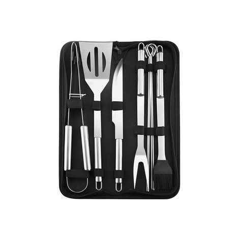 Juego de accesorios para parrilla de acero inoxidable, 9 piezas (1/5)