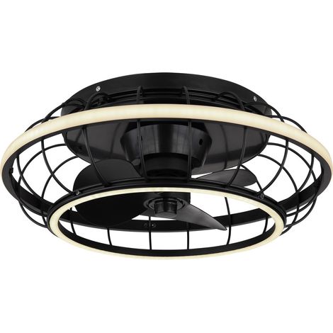 Globo Linay Ventilateur de plafond noir mat, télécommande, LED 2700/6500K (1/5)
