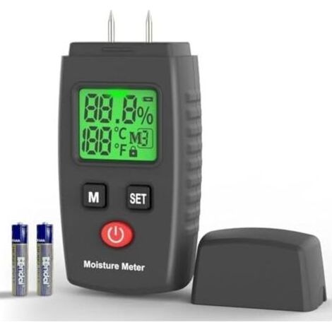 Testeur Humidité Humidimètre 2 broches Écran LCD Rétroéclairé Testeur d'humidité Numérique Professionnel pour le Bois pour tester l'humidité du bois/murs/matériaux de construction (1/4)