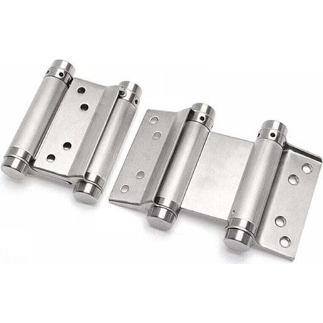 2 pcs charnière paumelle portes va-et-vient ressort double action acier inoxydable saloon western, XU, 75 mm (Charge Jusqu'à 15kg) - (1/4)