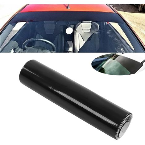 Tira parasol para parabrisas de coche/furgoneta, tira parasol para parabrisas de coche, pegatina universal negra brillante de 150x20cm (1/5)