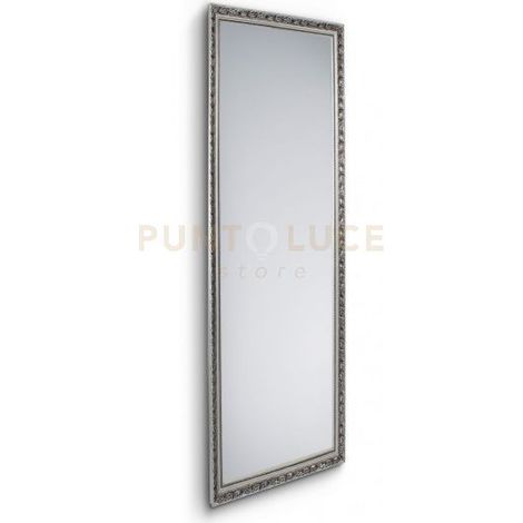 SONJA SPECCHIO DA PARETE CON CORNICE LAVORATA CON GANCI X INSTALLAZIONE ORIZZONTALE E VERTICALE 50X150CM ARGENTO